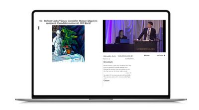 The live auction console, with the current lot and incoming bids