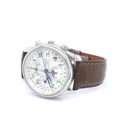 Longines Master Collection chronograph with moonphase on a leather strap
