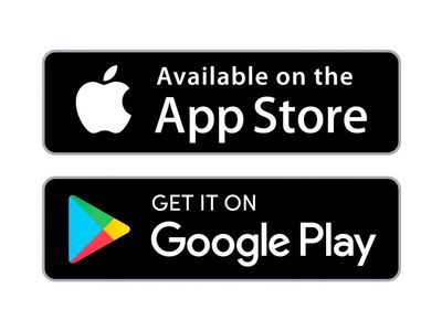 Available on the App Store and Google Play